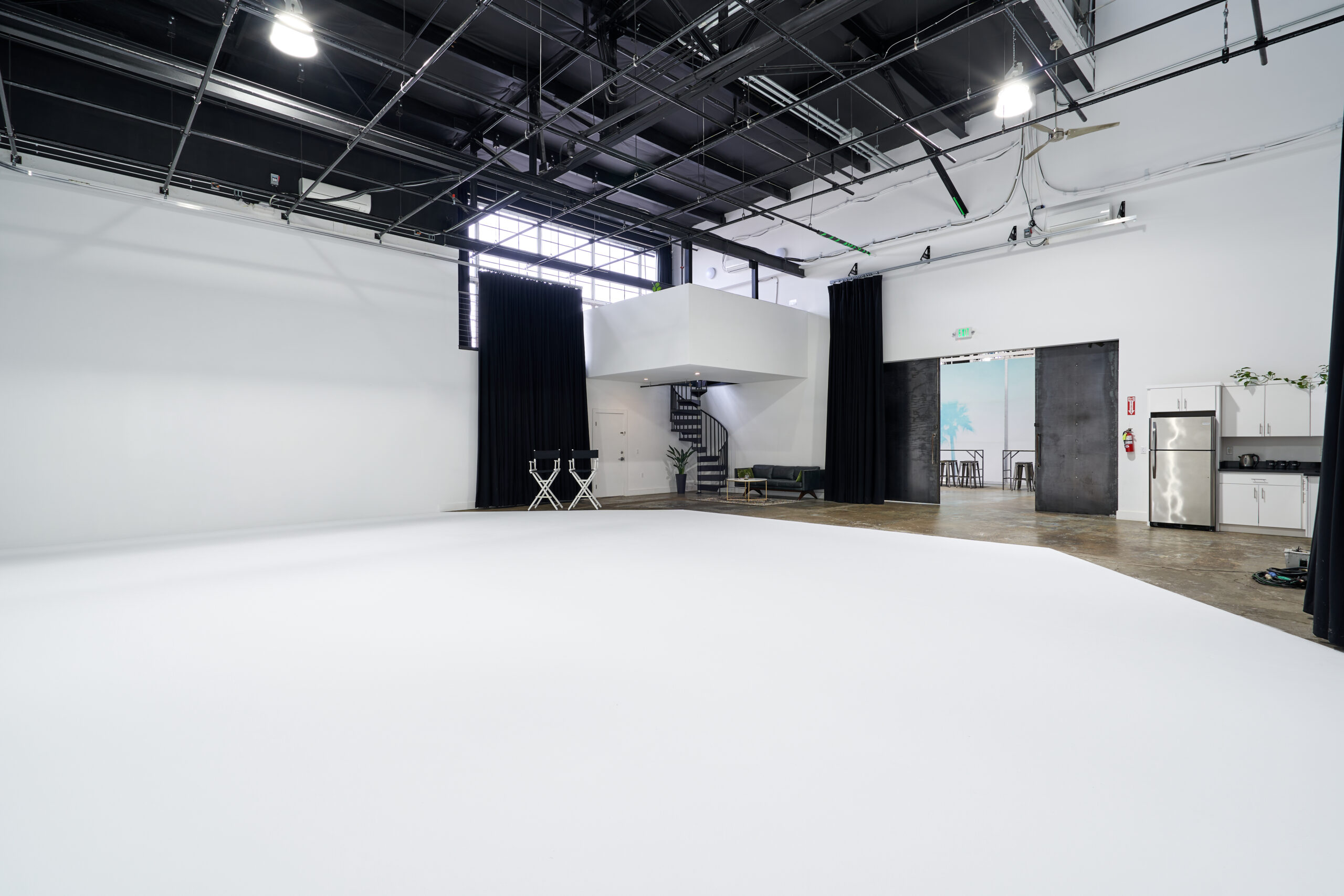 An expansive creative space studio complete with large production studio spaces